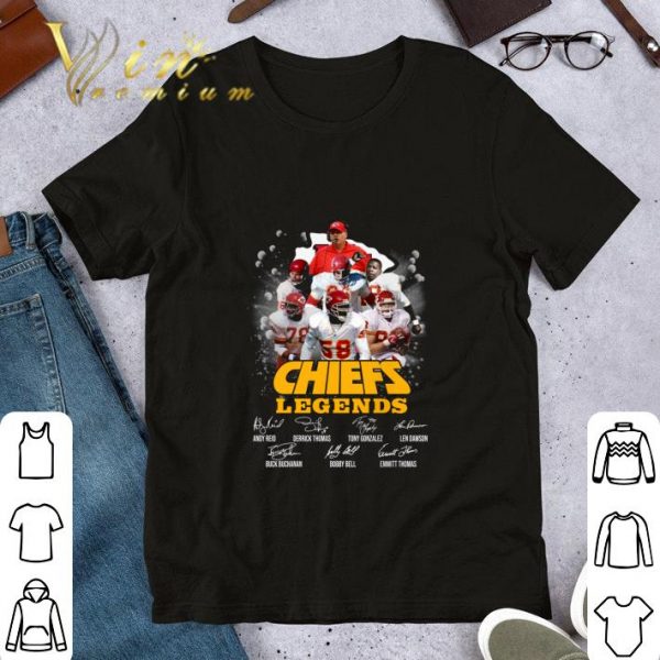 Funny Kansas City Chiefs signatures legends never die shirt 1