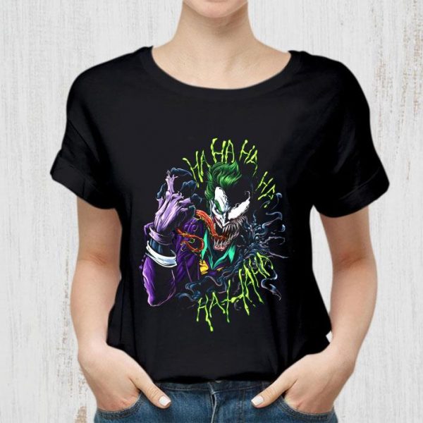 Original DC vs Marvel Joker vs Venom ha ha ha shirt 2