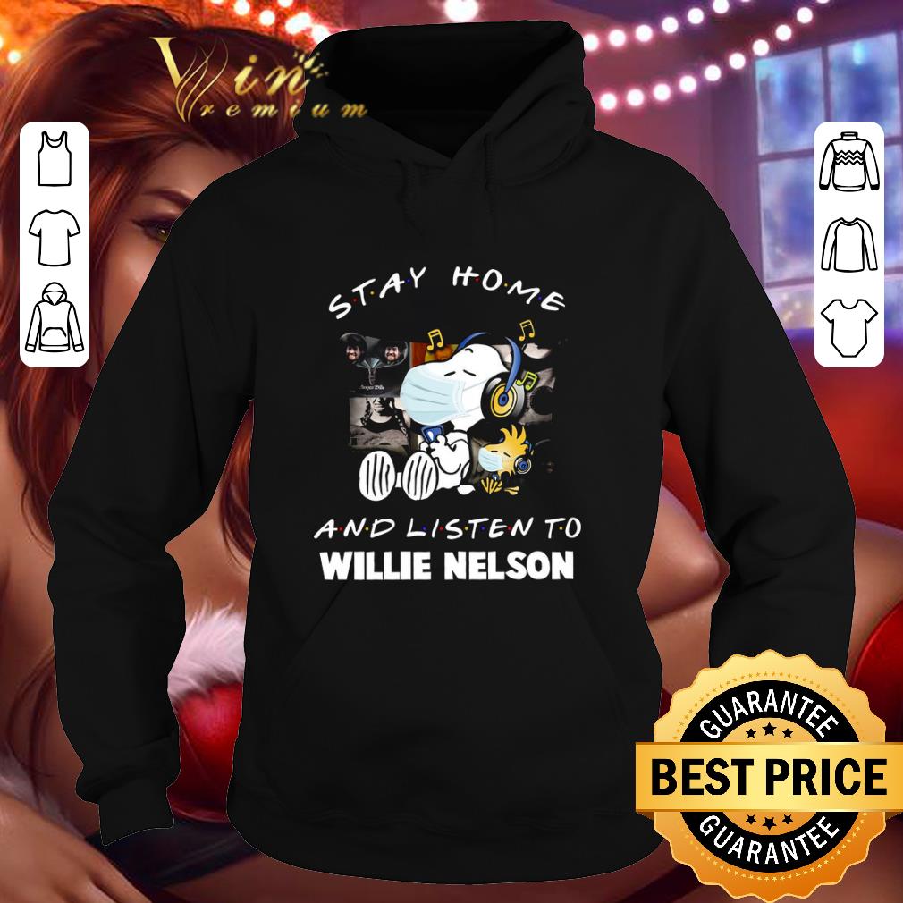 Original Snoopy and Woodstock stay home and listen to Willie Nelson Coronavirus shirt 9 Original Snoopy and Woodstock stay home and listen to Willie Nelson Coronavirus shirt