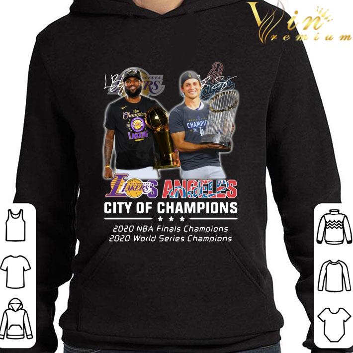 Lakers Dodgers LeBron James Corey Seager Los Angeles city of champions 2020 shirt