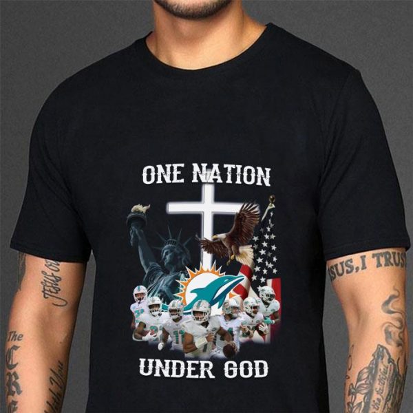 Original Miami Dolphins Statue Of Liberty One Nation Under God shirt 3