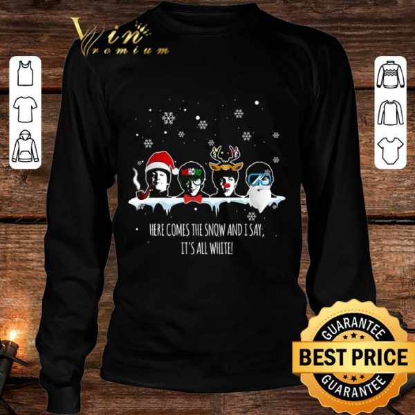 Original Christmas The Beatles Hohoho Here Comes The Snow And I Say It's All White shirt 3