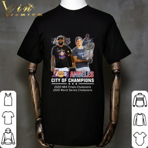 Lakers Dodgers LeBron James Corey Seager Los Angeles city of champions 2020 shirt 4