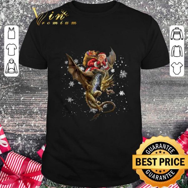 Original Santa Riding Dragon Christmas shirt 1