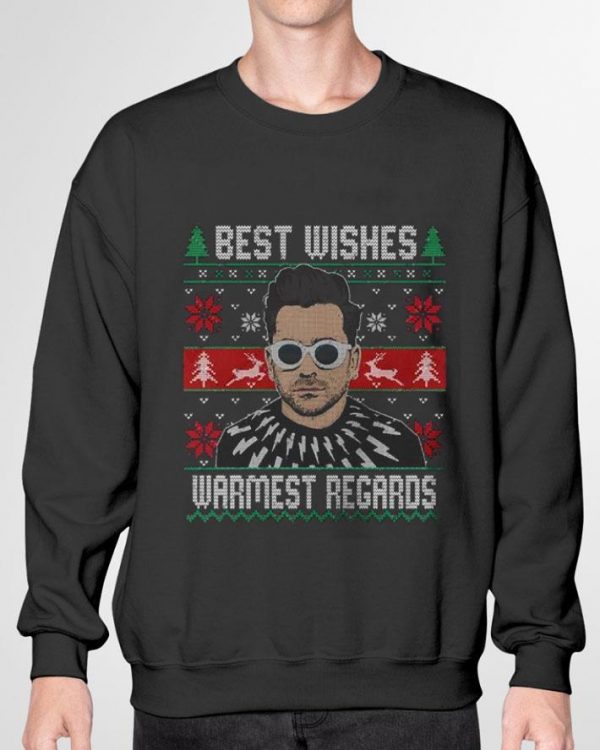 Original David Rose Best wishes warmest regards Ugly Christmas shirt 3