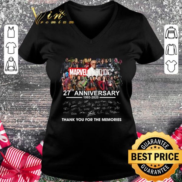 Funny Stan Lee Marvel Studios 27th Anniversary 1993-2020 signatures shirt 2