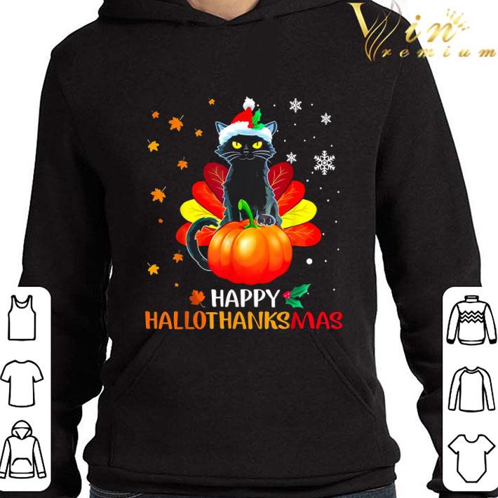Black Cat Happy Hallothanksmas shirt