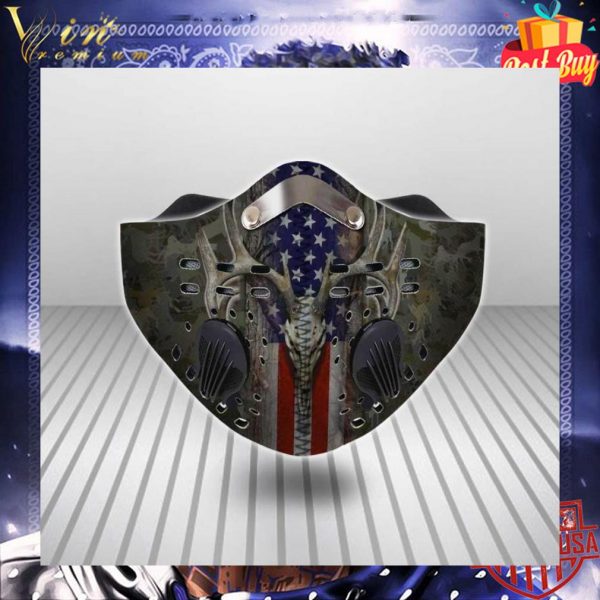 Hunting Deer American Flag Camo Face Mask With Filter 3