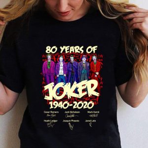 Premium 80 Years Of Joker 1940-2020 Signatures Cesar Romero Jack Nicholson shirt 4