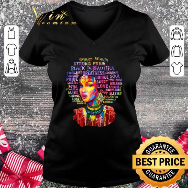 Original Women Afro Smart Melanin Strong Pride Black Is Beautiful shirt 2