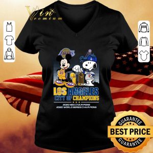 Best Lakers Dodgers Mickey Snoopy Los Angeles City Of Champions 2020 shirt 5