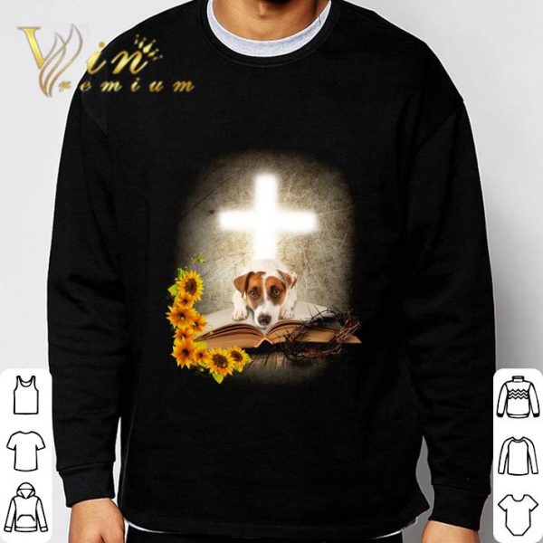 Jack Russell Jesus Cross Sunflowers shirt 3