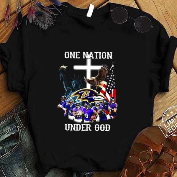 Hot Baltimore Ravens Statue Of Liberty One Nation Under God shirt 1