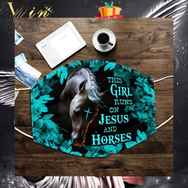 This girl runs on Jesus and horses Christ face mask 1
