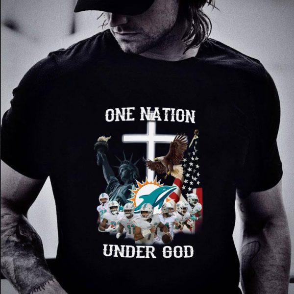Original Miami Dolphins Statue Of Liberty One Nation Under God shirt 2