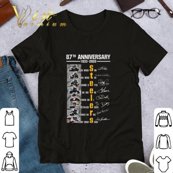Funny Pittsburgh Steelers 87th anniversary 1933-2020 signatures shirt 1