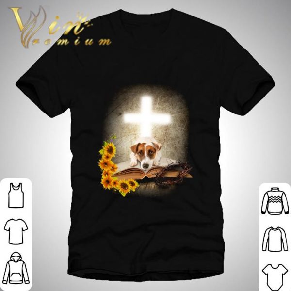 Jack Russell Jesus Cross Sunflowers shirt 1