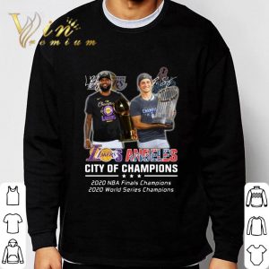 Lakers Dodgers LeBron James Corey Seager Los Angeles city of champions 2020 shirt 5