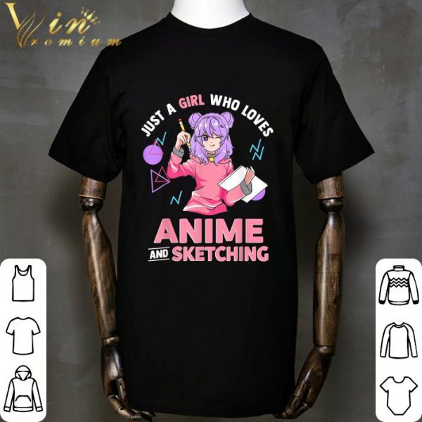 Just A Girl Who Loves Anime and Sketching Drawing Art shirt 2
