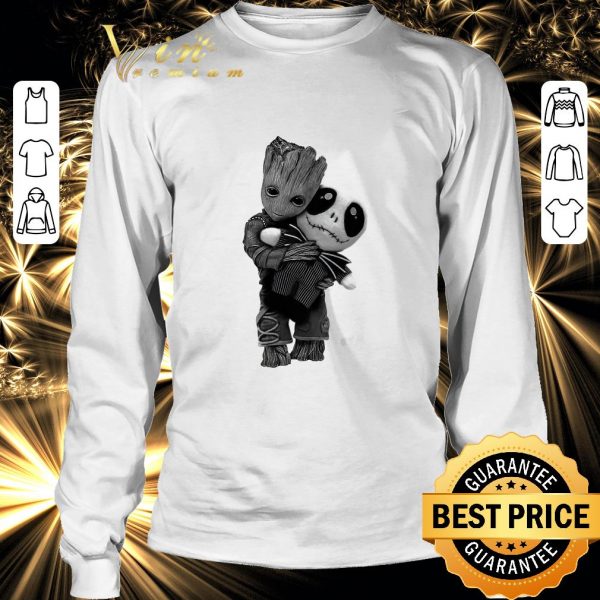 Funny Baby Groot hug Jack Skellington doll shirt 3