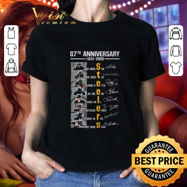 Funny Pittsburgh Steelers 87th anniversary 1933-2020 signatures shirt 2