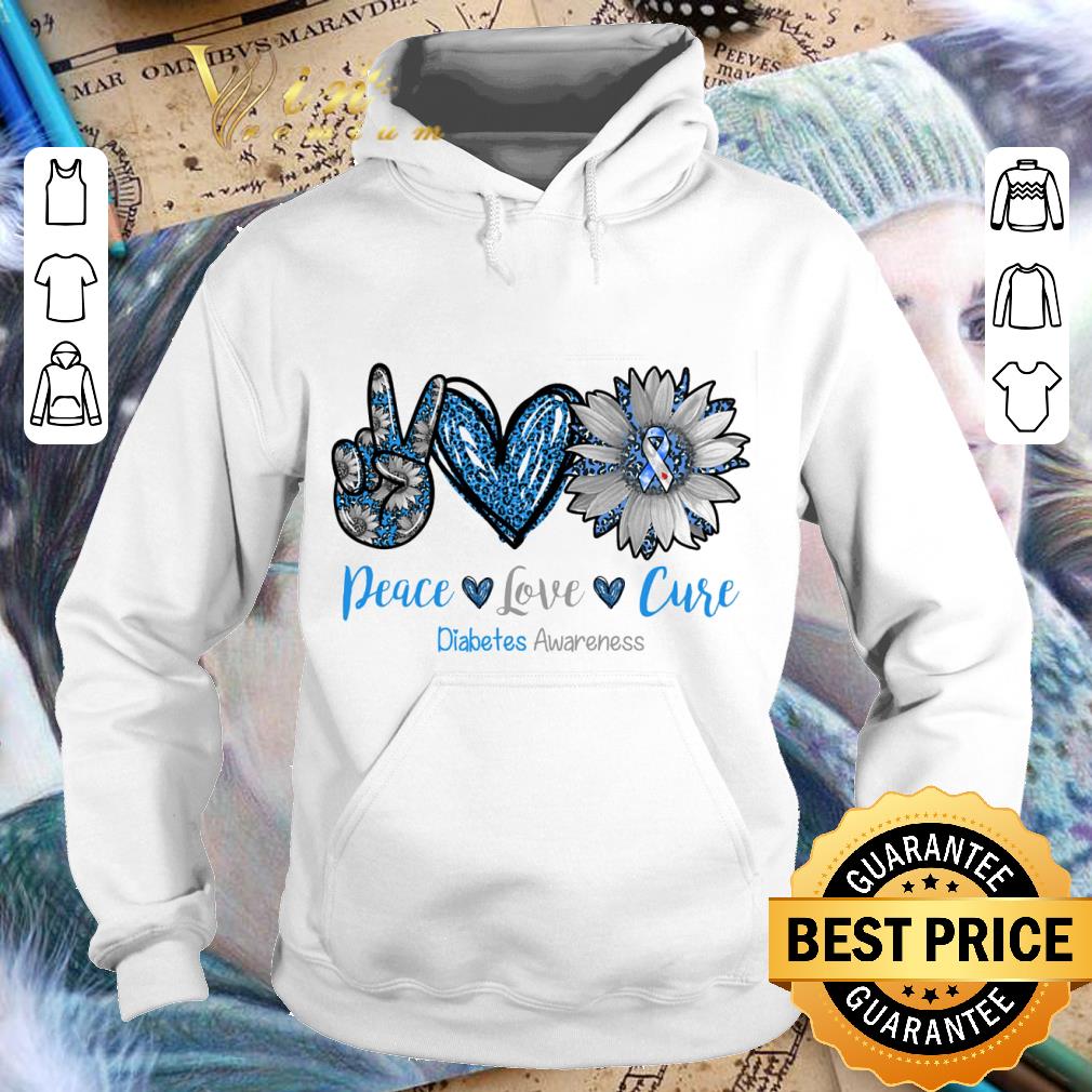 Official Peace Love Cure Diabetes Awareness Sunflower shirt 9 Official Peace Love Cure Diabetes Awareness Sunflower shirt