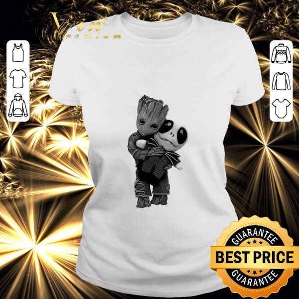 Funny Baby Groot hug Jack Skellington doll shirt 2
