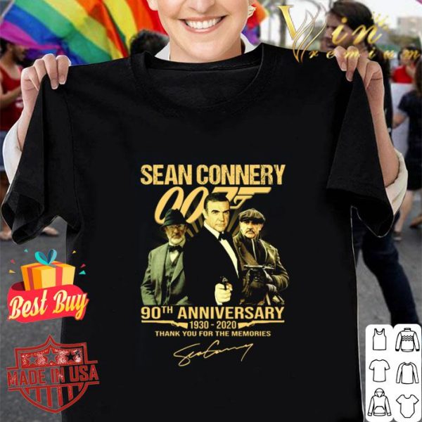Hot Sean Connery James Bond 007 90th anniversary 1930-2020 signature shirt 1