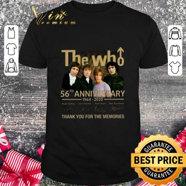 Original Thank You The Who Band 56th Anniversary 1964-2020 Members Signed shirt 1