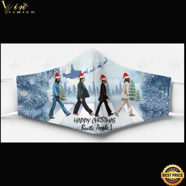 The Beatles Happy Christmas Beatle People Face Mask 1