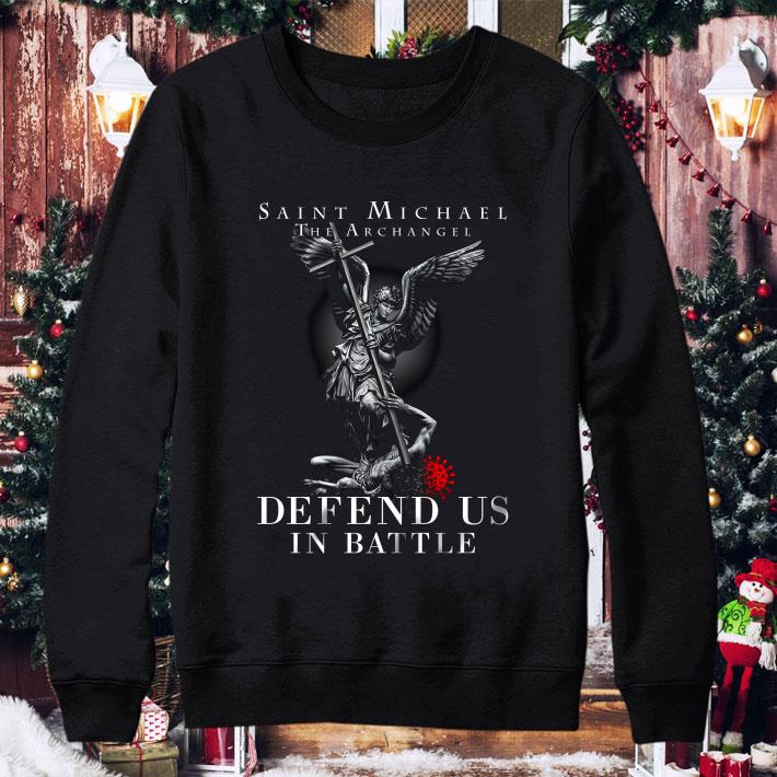 Original Saint Michael The Archangel Defend Us In Battle Coronavirus shirt 9 Original Saint Michael The Archangel Defend Us In Battle Coronavirus shirt
