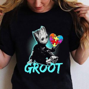 Original Guardian Of The Galaxy Groot Autism Awareness Puzzle Pieces shirt 4