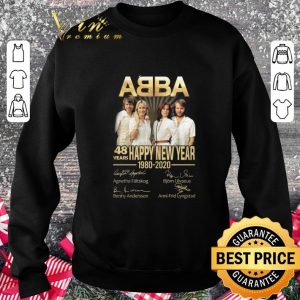 Original ABBA Band 48 Years Happy New Year 1980-2020 Member Signatures shirt 5