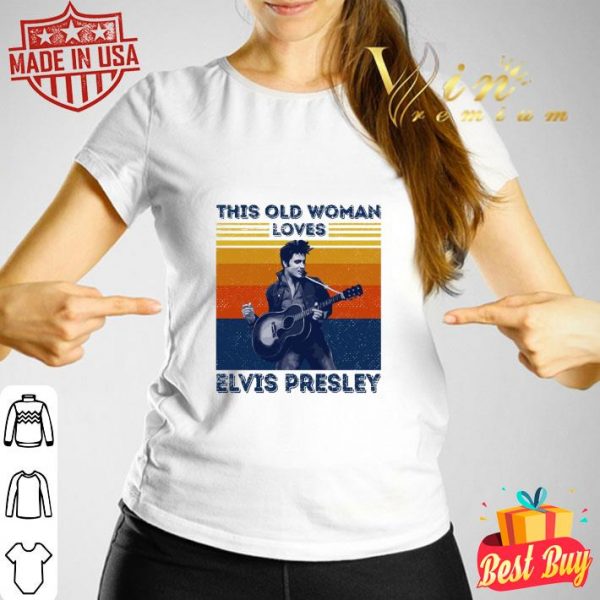 Best The King This Old Woman Loves Elvis Presley Vintage shirt 3