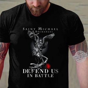 Original Saint Michael The Archangel Defend Us In Battle Coronavirus shirt 5