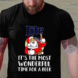 Original Christmas Miller Lite It's The Most Wonderful Time For A Beer shirt 5