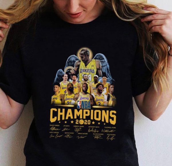 Original Kobe Gianna Bryant Lakers NBA champions 2020 signatures shirt 2