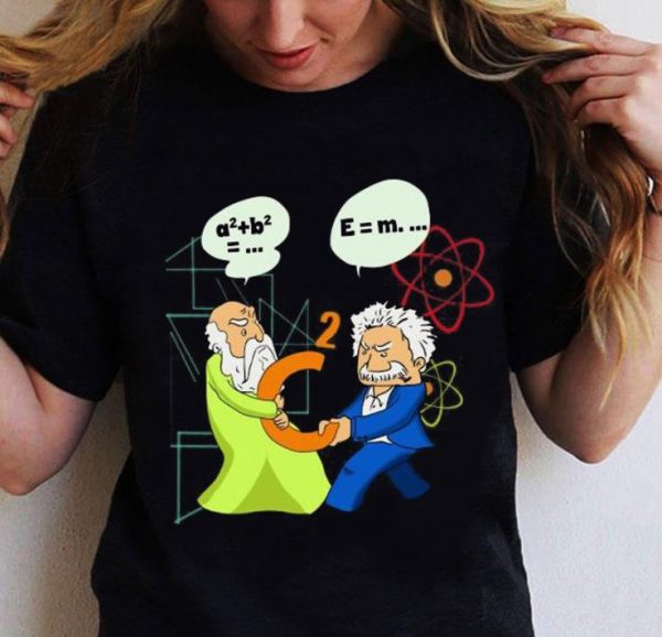 Original Pythagoras And Albert Einstein Fighting For C2 shirt 2