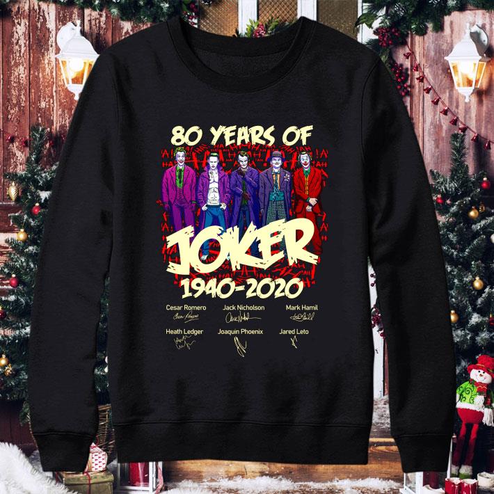 Premium 80 Years Of Joker 1940-2020 Signatures Cesar Romero Jack Nicholson shirt