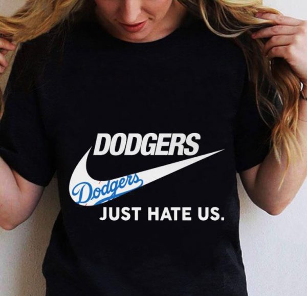 Best Nike Los Angeles Dodgers Just Hate Us Just Do It shirt 2