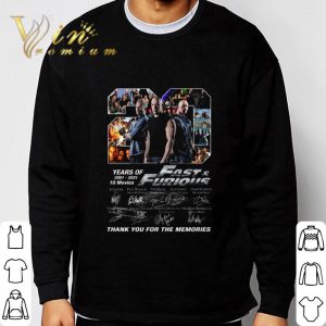 Fast & Furious 20 year of 2001-2021 10 movies Paul Walker Vin Diesel Dwayne Johnson shirt 5