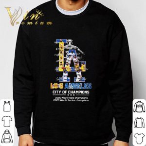 Signatures Dodgers Lakers Los Angeles city of champions 2020 NBA MLB shirt 5