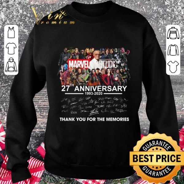 Funny Stan Lee Marvel Studios 27th Anniversary 1993-2020 signatures shirt 3
