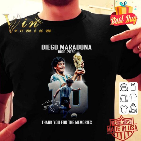 Funny RIP 10 Diego Maradona 1960-2020 Thank You For The Memories shirt 2