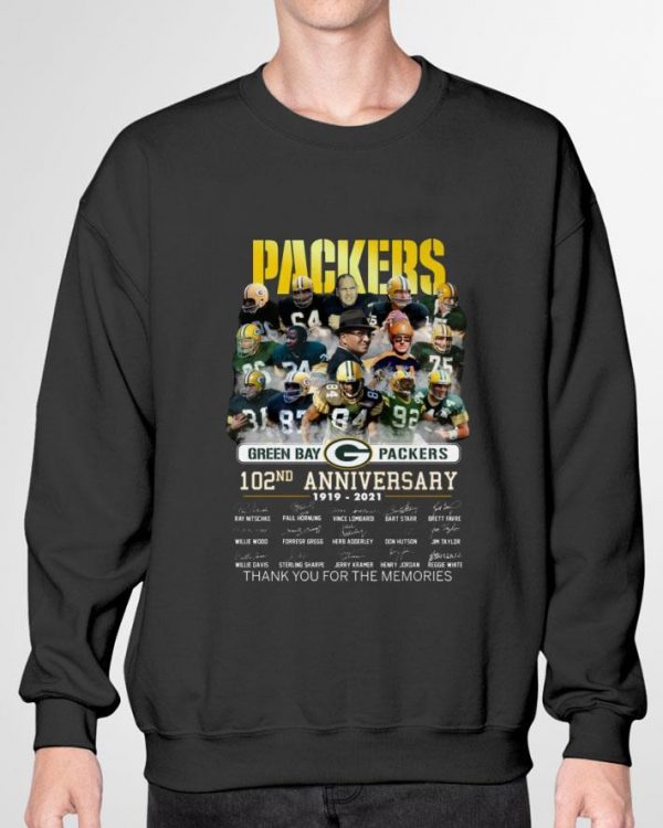 Best Green Bay Packers 102nd Anniversary 1919-2021 Signatures shirt 3