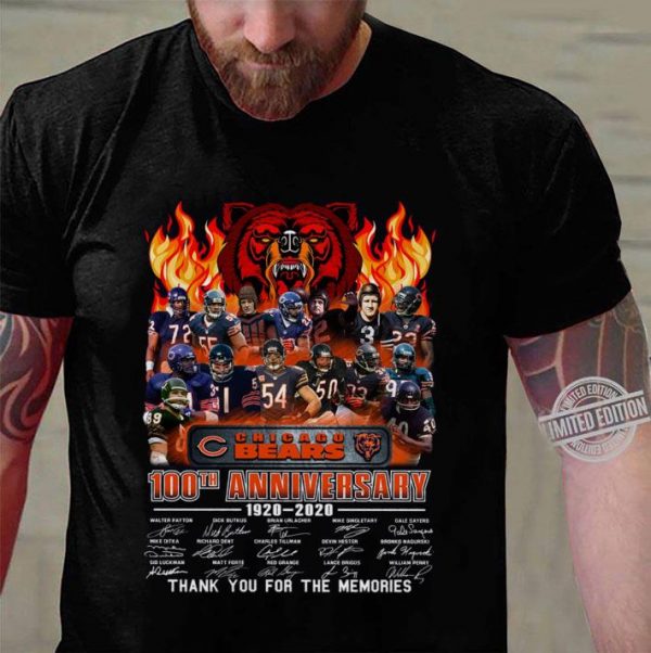 NFL Chicago Bears 100th Anniversary 1920-2020 Signatures shirt 3