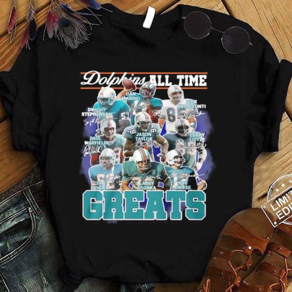 Hot Miami Dolphins All Time Greats Team Players Signatures shirt 1
