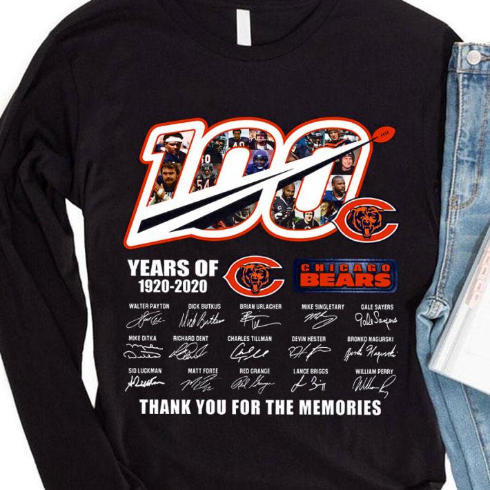Original 100 Years Of 1920-2020 Chicago Bears Signed Thank You Memories shirt 9 Original 100 Years Of 1920-2020 Chicago Bears Signed Thank You Memories shirt