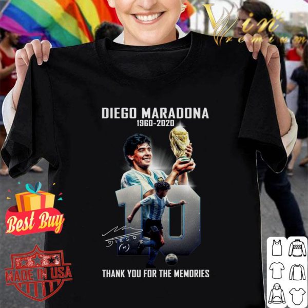 Funny RIP 10 Diego Maradona 1960-2020 Thank You For The Memories shirt 1