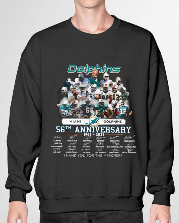 Funny Coach Miami Dolphins 56th Anniversary 1965-2021 Signatures shirt 3